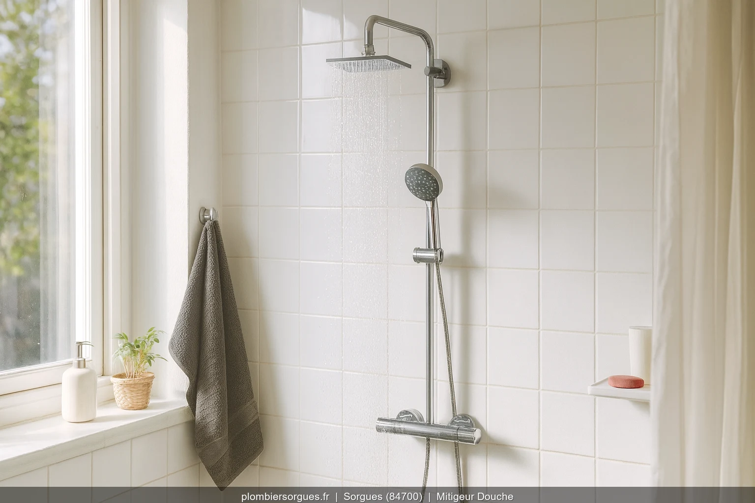 Pose mitigeur thermostatique douche Hansgrohe Ecostat a Sorgues (84700)