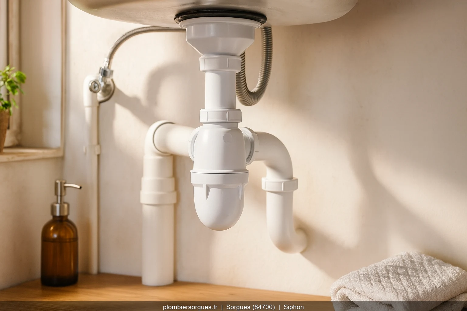 Remplacement siphon sous lavabo par plombier a Sorgues (84700)